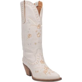 WOMEN'S DINGO FULL BLOOM LEATHER BOOT-WHITE | FREE SHIPPING