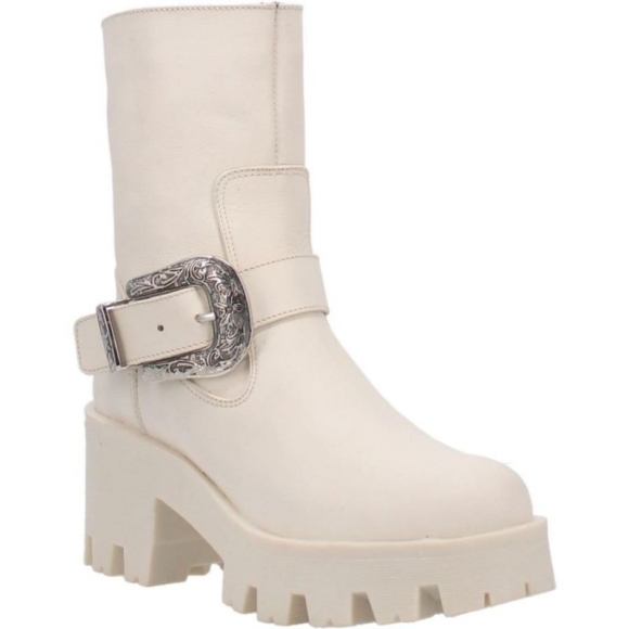 WOMEN'S DINGO BOOT HILL LEATHER BOOT-CREAM | FREE SHIPPING