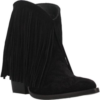 WOMEN'S DINGO TANGLES LEATHER BOOTIE-BLACK | FREE SHIPPING