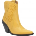 WOMEN'S DINGO PRETTY N' PRISSY LEATHER BOOTIE-YELLOW | FREE SHIPPING