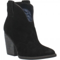 WOMEN'S DINGO FLANNIE LEATHER BOOTIE-BLACK | FREE SHIPPING