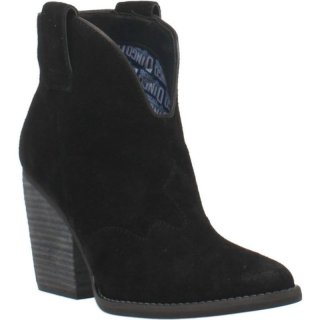 WOMEN'S DINGO FLANNIE LEATHER BOOTIE-BLACK | FREE SHIPPING