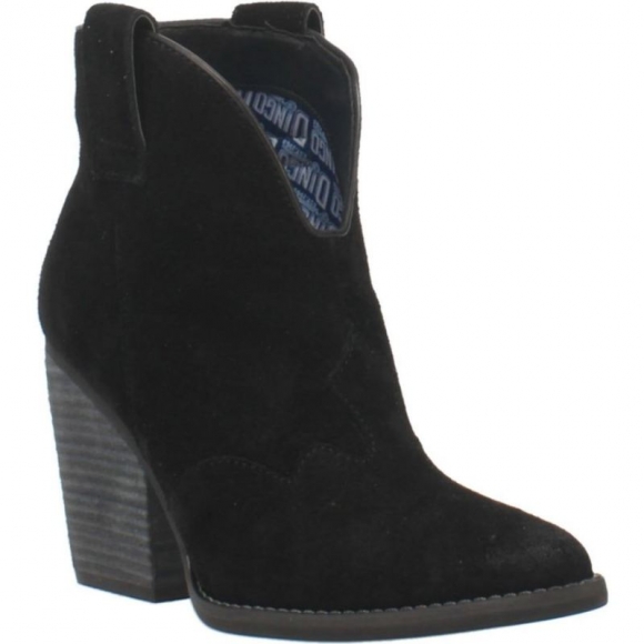 WOMEN'S DINGO FLANNIE LEATHER BOOTIE-BLACK | FREE SHIPPING