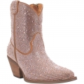 WOMEN'S DINGO RHINESTONE COWGIRL LEATHER BOOTIE-ROSE GOLD | FREE SHIPPING