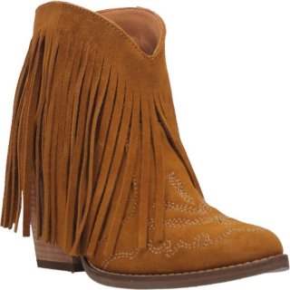 WOMEN'S DINGO TANGLES LEATHER BOOTIE-MUSTARD | FREE SHIPPING