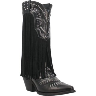 WOMEN'S DINGO GYPSY LEATHER BOOT-BLACK METALLIC | FREE SHIPPING