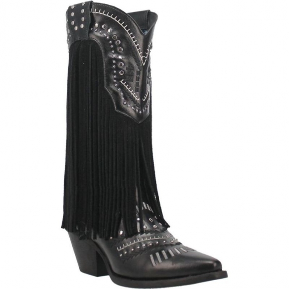 WOMEN'S DINGO GYPSY LEATHER BOOT-BLACK METALLIC | FREE SHIPPING