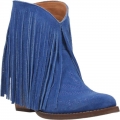 WOMEN'S DINGO TANGLES LEATHER BOOTIE-BLUE | FREE SHIPPING