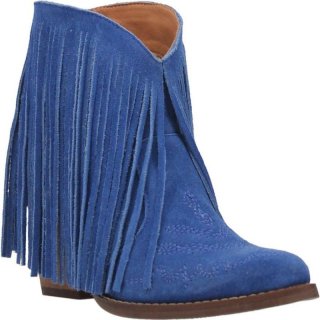 WOMEN'S DINGO TANGLES LEATHER BOOTIE-BLUE | FREE SHIPPING