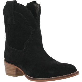 WOMEN'S DINGO TUMBLEWEED LEATHER BOOTIE-BLACK | FREE SHIPPING
