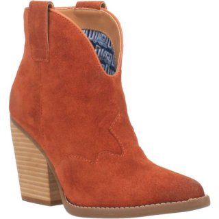 WOMEN'S DINGO FLANNIE LEATHER BOOTIE-RUST | FREE SHIPPING