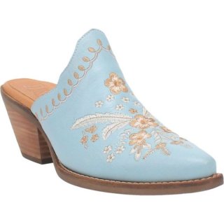 WOMEN'S DINGO WILDFLOWER LEATHER MULE-BLUE | FREE SHIPPING