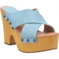 WOMEN'S DINGO DRIFTWOOD LEATHER SANDAL-BLUE | FREE SHIPPING