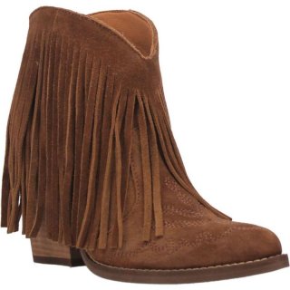 WOMEN'S DINGO TANGLES LEATHER BOOTIE-CAMEL | FREE SHIPPING