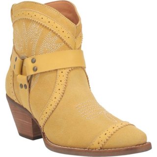WOMEN'S DINGO GUMMY BEAR LEATHER BOOTIE-YELLOW SUEDE | FREE SHIPPING