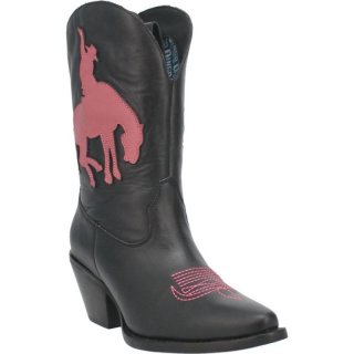 WOMEN'S DINGO LET 'ER BUCK LEATHER BOOT-BLACK | FREE SHIPPING