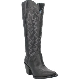 WOMEN'S DINGO HIGH COTTON LEATHER BOOT-BLACK | FREE SHIPPING