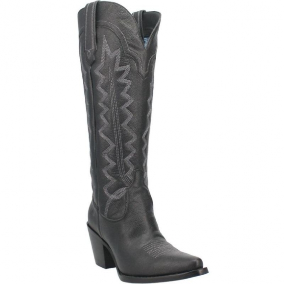 WOMEN'S DINGO HIGH COTTON LEATHER BOOT-BLACK | FREE SHIPPING
