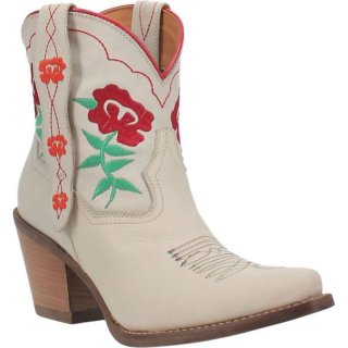 WOMEN'S DINGO PLAY PRETTY LEATHER BOOTIE-GREAM | FREE SHIPPING