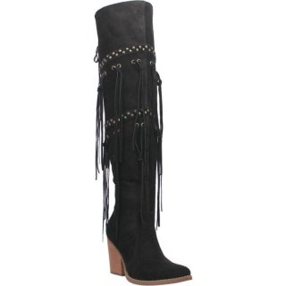 WOMEN'S DINGO WITCHY WOMAN LEATHER BOOT-BLACK | FREE SHIPPING