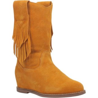 WOMEN'S DINGO KELSEY LEATHER BOOTIE-MUSTARD | FREE SHIPPING