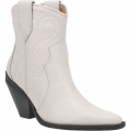 WOMEN'S DINGO PRETTY N' PRISSY LEATHER BOOTIE-WHITE | FREE SHIPPING