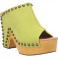 WOMEN'S DINGO PEACE N' LOVE LEATHER CLOG-LIME | FREE SHIPPING