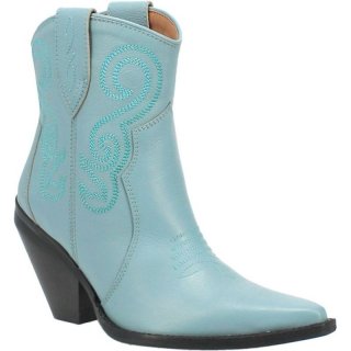 WOMEN'S DINGO PRETTY N' PRISSY LEATHER BOOTIE-BLUE | FREE SHIPPING