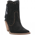 WOMEN'S DINGO CLASSY N' SASSY LEATHER BOOTIE-BLACK SUEDE | FREE SHIPPING