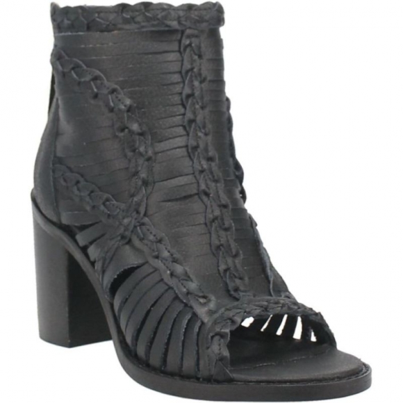 WOMEN'S DINGO JEEZY LEATHER SANDAL-BLACK | FREE SHIPPING