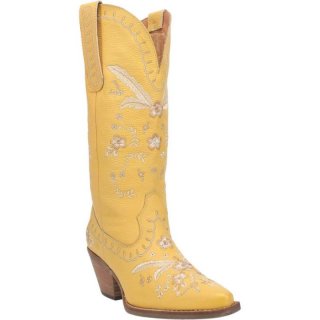 WOMEN'S DINGO FULL BLOOM LEATHER BOOT-YELLOE | FREE SHIPPING