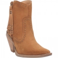 WOMEN'S DINGO CLASSY N' SASSY LEATHER BOOTIE-CAMEL SUEDE | FREE SHIPPING