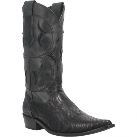 MEN'S DINGO DODGE CITY LEATHER BOOT-BLACK | FREE SHIPPING