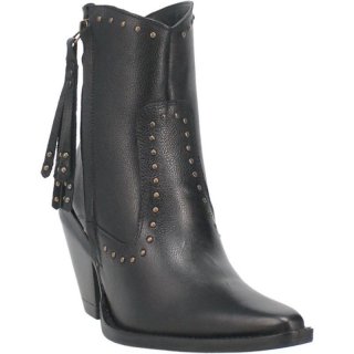 WOMEN'S DINGO CLASSY N' SASSY LEATHER BOOTIE-BLACK | FREE SHIPPING