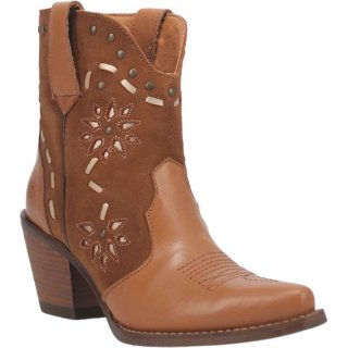 WOMEN'S DINGO OLD TOWN LEATHER BOOTIE-CAMEL | FREE SHIPPING