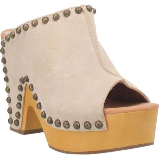 WOMEN'S DINGO PEACE N' LOVE LEATHER CLOG-SAND | FREE SHIPPING