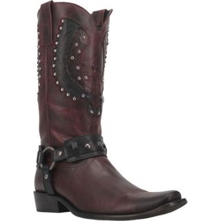 MEN'S DINGO WAR EAGLE LEATHER BOOT-BURGUNDY | FREE SHIPPING