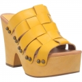 WOMEN'S DINGO DAGWOOD LEATHER SANDAL-YELLOW | FREE SHIPPING