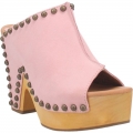 WOMEN'S DINGO PEACE N' LOVE LEATHER CLOG-PINK | FREE SHIPPING