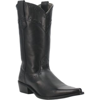 MEN'S DINGO STAGECOACH LEATHER BOOT-BLACK | FREE SHIPPING