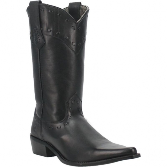 MEN'S DINGO STAGECOACH LEATHER BOOT-BLACK | FREE SHIPPING
