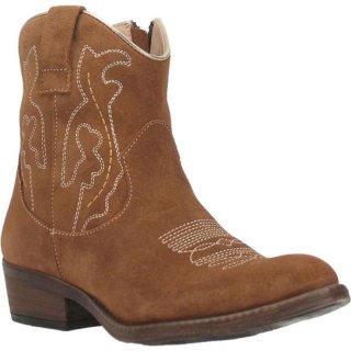 WOMEN'S DINGO DAISY MAE LEATHER BOOTIE-CAMEL | FREE SHIPPING