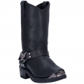 MEN'S DINGO CHOPPER LEATHER HARNESS BOOT-BLACK | FREE SHIPPING