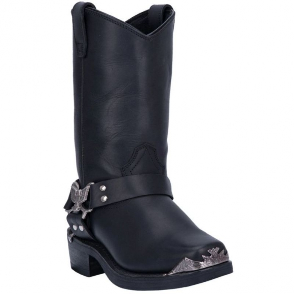 MEN'S DINGO CHOPPER LEATHER HARNESS BOOT-BLACK | FREE SHIPPING