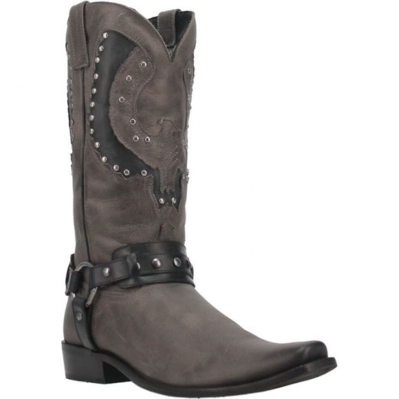 MEN'S DINGO WAR EAGLE LEATHER BOOT-GREY | FREE SHIPPING