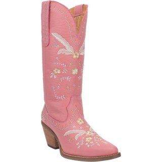 WOMEN'S DINGO FULL BLOOM LEATHER BOOT-PINK | FREE SHIPPING