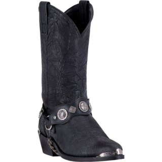 MEN'S DINGO SUITER LEATHER HARNESS BOOT-BLACK | FREE SHIPPING