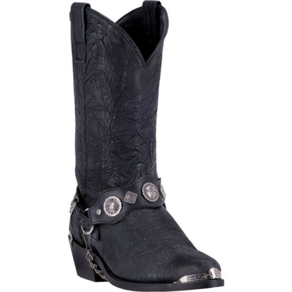 MEN'S DINGO SUITER LEATHER HARNESS BOOT-BLACK | FREE SHIPPING