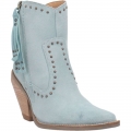 WOMEN'S DINGO CLASSY N' SASSY LEATHER BOOTIE-BLUE SUEDE | FREE SHIPPING