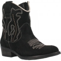 WOMEN'S DINGO DAISY MAE LEATHER BOOTIE-BLACK | FREE SHIPPING